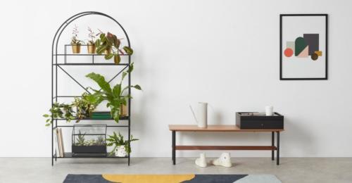 Betula, étagère de présentation pour plantes, noir