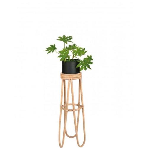 Support Pot Plante en Rotin sur Pied