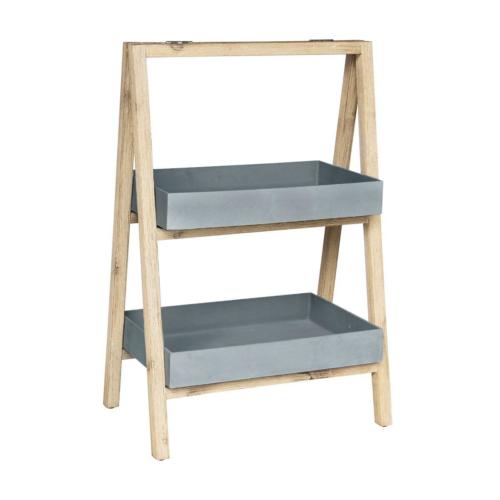 Etagère à plantes en bois et polystone 2 petits bacs, Freesia